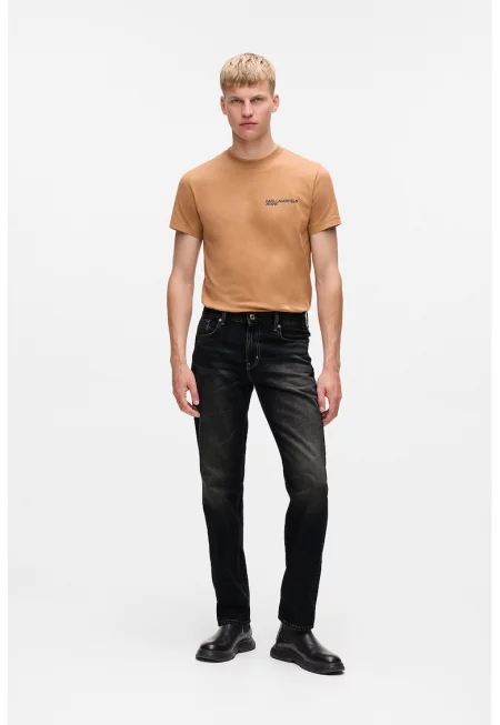 Скосени дънки деграде - Черен