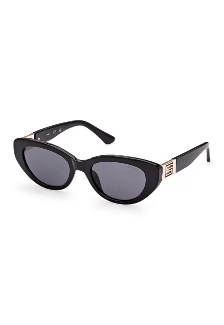 Слънчеви очила Cat-Eye с лого - Златист/Черен