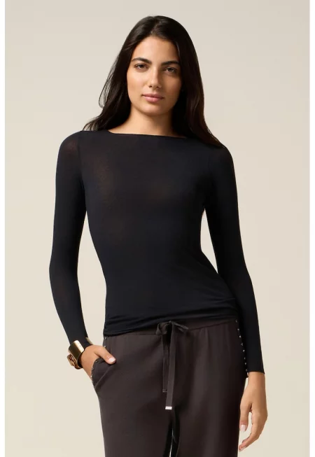 Слим блуза с модал и кашмир