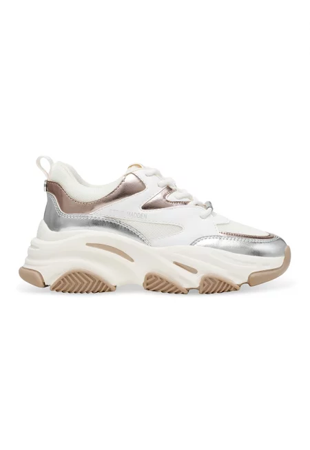 Спортни обувки Progressive с масивен дизайн - Светло кафяво/Мръснобял/Сребрист