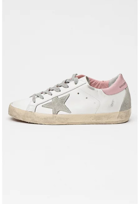 Спортни обувки Super-Star със захабен ефект - Мръснобял/Розово