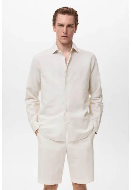 Стандартна риза от памук и лен