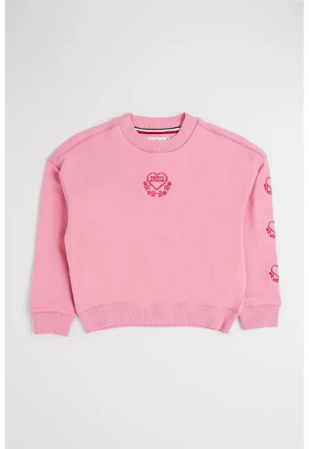 Суитшърт с памук - Розово