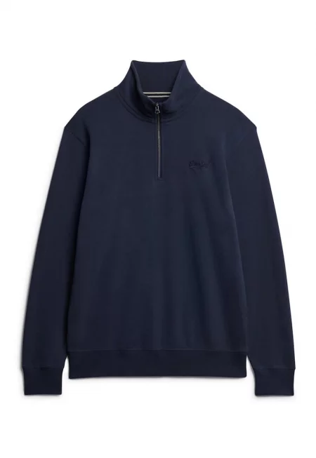 SUPERDRY - Суитшърт с къс цип - Син