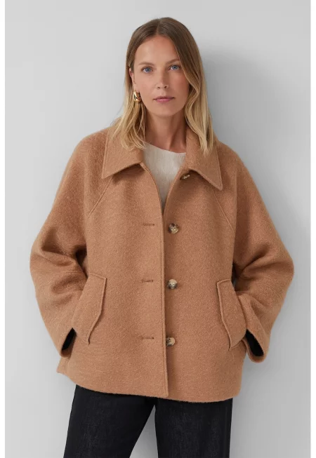 Свободно палто със странични джобове