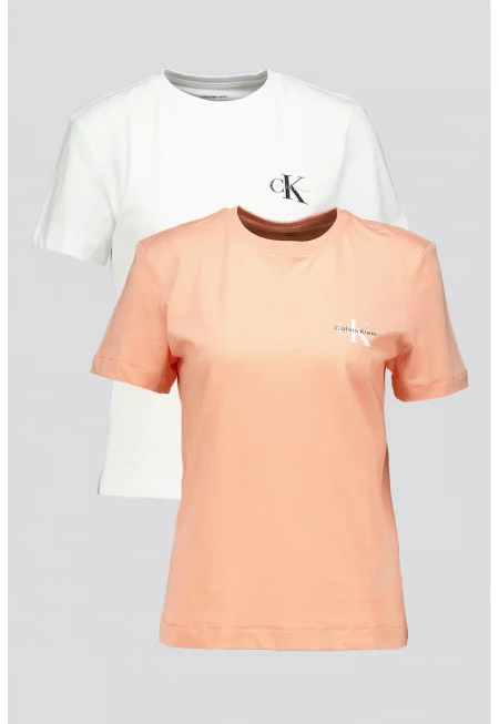 Тениска с овално деколте и лого на гърдите - 2 броя