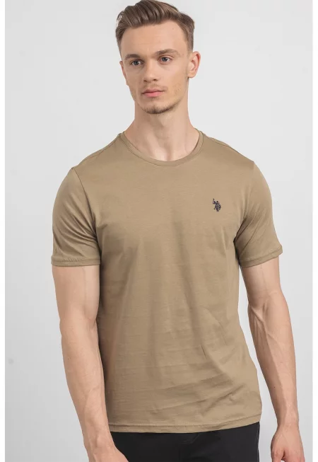 U.S. Polo Assn - Памучна тениска с овално деколте