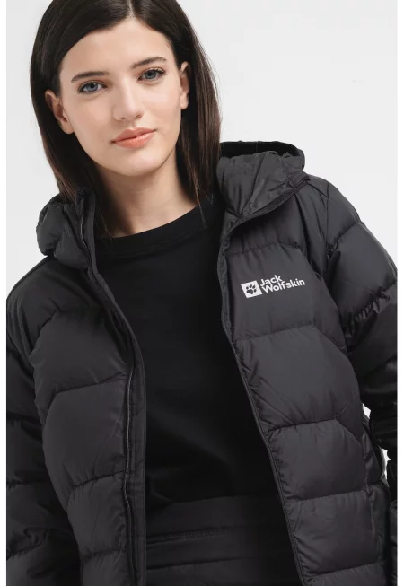 Ватирано хайкинг яке Ather с пух - Черен