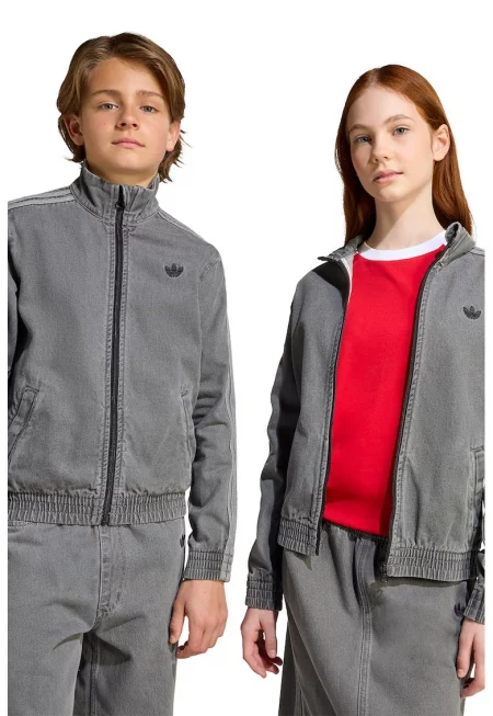 Яке от деним с цип и еластина лента на талията