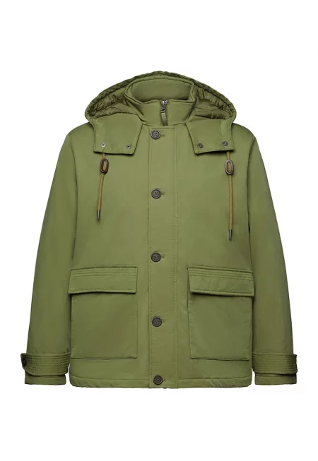 Зимна парка с качулка и пришити джобове