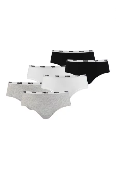 Бикини хипстър Iconic - 6 чифта - Бял/Черен/Сив