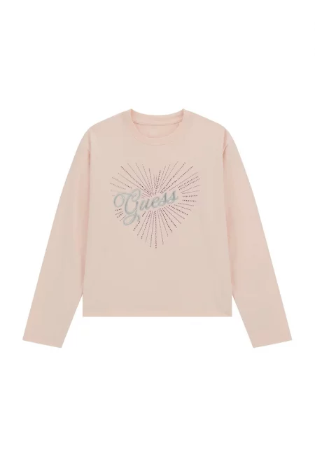 Блуза с лого и декоративни камъни