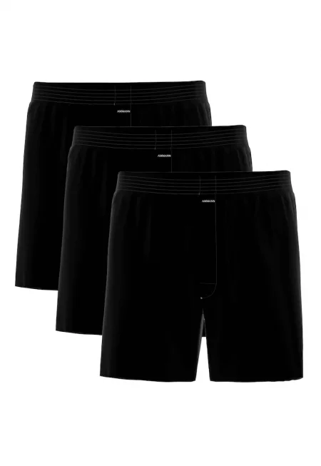 Боксерки от памук - 3 чифта - Черен