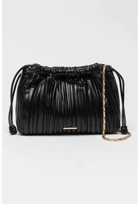 Чанта през рамо от еко кожа - Черен