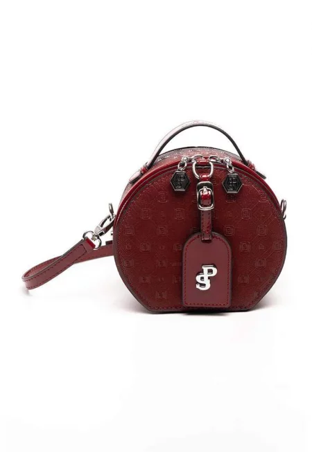 Чанта през рамо с цип - Тъмночервен