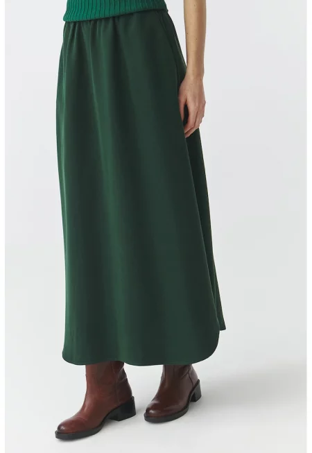 Дълга пола с джобове - Тъмнозелен