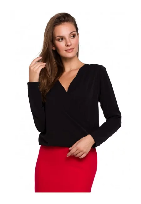 Дамска блуза  Полиестер/Еластан - Черна 987510