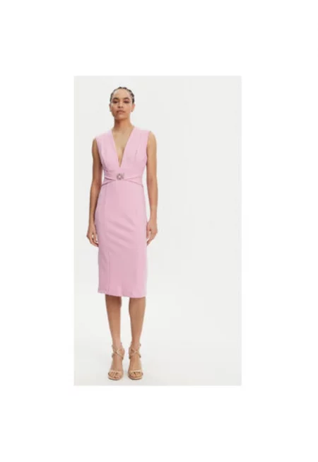 Дамска коктейлна рокля  CFC0123769003 - Синтетика - Розов