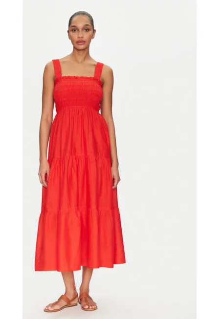 Дамска рокля -  305002143 - Органичен памук - Оранжев - Оранжев