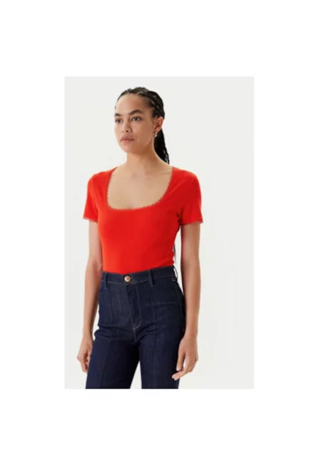 Дамска тениска  232-DLUBI - Памук - Оранжев - Оранжев