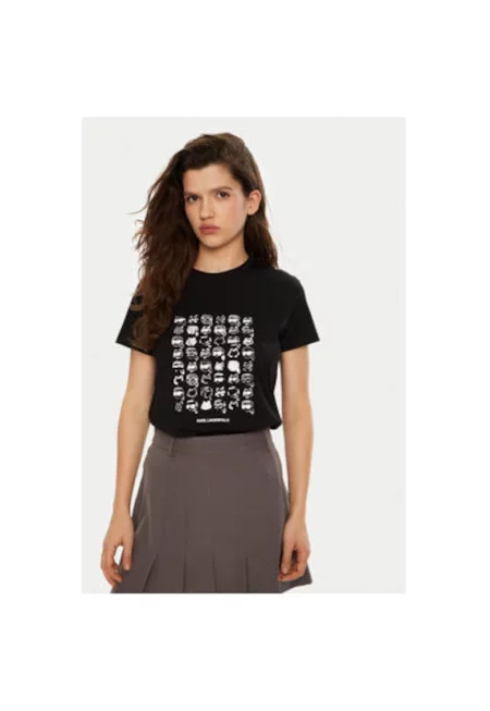 Дамска тениска -  304579516 - Органичен памук - Черна - Черен