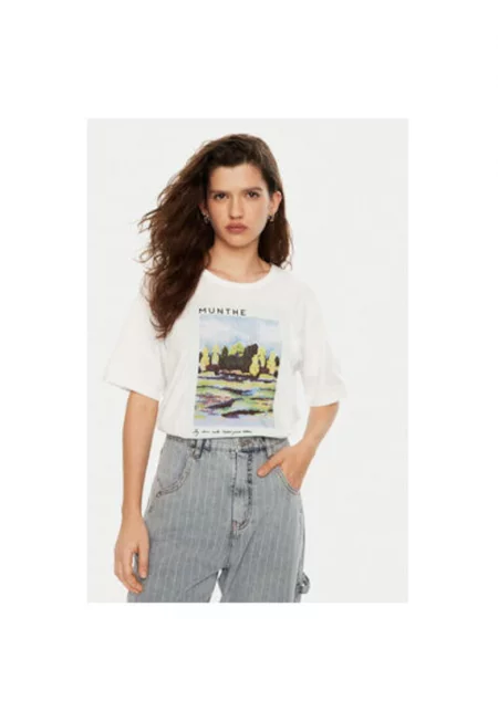 Дамска тениска -  304891502 - Органичен памук - Бяла - Бял