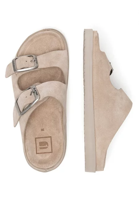 Дамски чехли -  CAMERON-25SS534 - естествена кожа - бежов