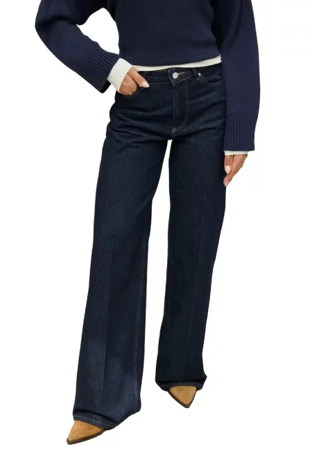 Дамски дънки  широк кроп - деним - сини -