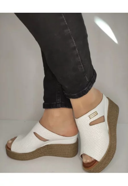 Дамски ежедневни сабо  018 1207P Бели - Бели -