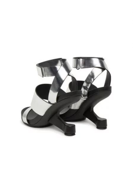 Дамски сандали - 1090414116 -  Естествена кожа - Сребрист