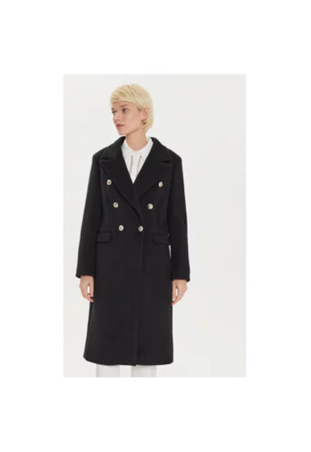 Дамско палто -  304980459 - Полиестер/Вълна - Черно - Черен