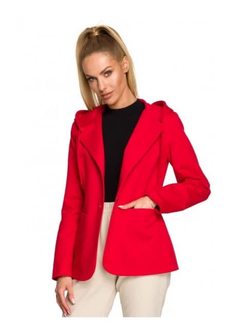 Дамско яке -  Памук/Еластан - Червено