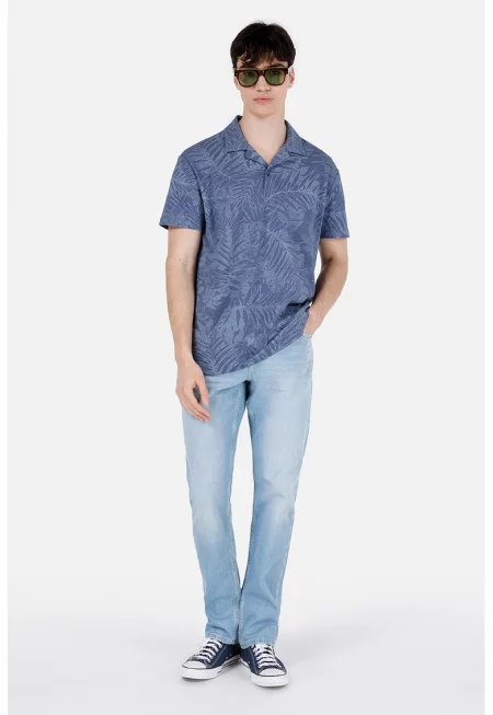 Дънки Karl деграде - Бял/Пастелносин