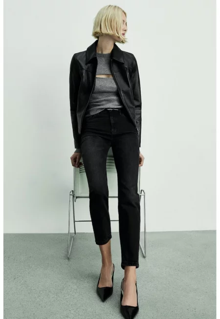 Дънки стил Mom FIt с висока талия