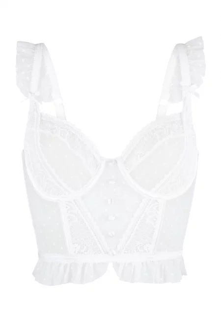 Дантелено бюстие - Мръснобял