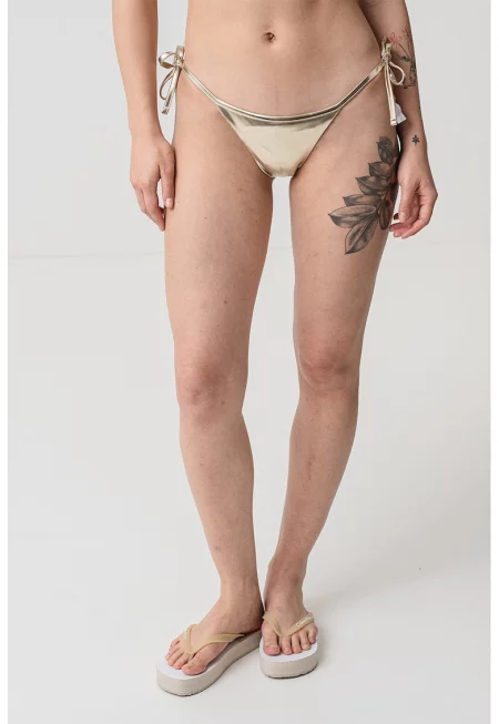 Долен бански тип танга с връзки встрани - Светло жълто