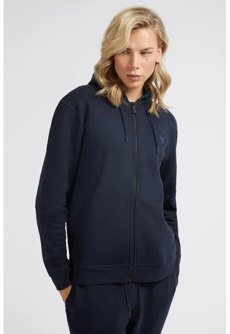 Фитнес худи с цип - Тъмносин