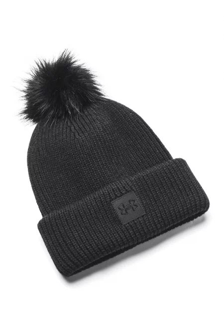 Фитнес шапка с помпон от еко пух