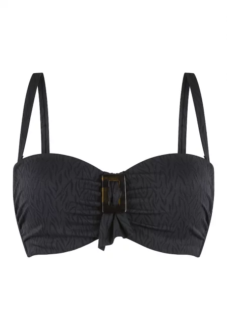 Горнище на бански тип балконет - Черен