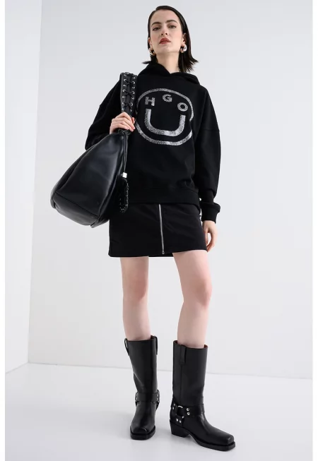 Худи Dolasa с паднали ръкави - Черен