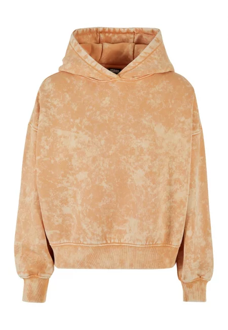 Худи с шарка тип батик с паднали ръкави - Бледооранжев