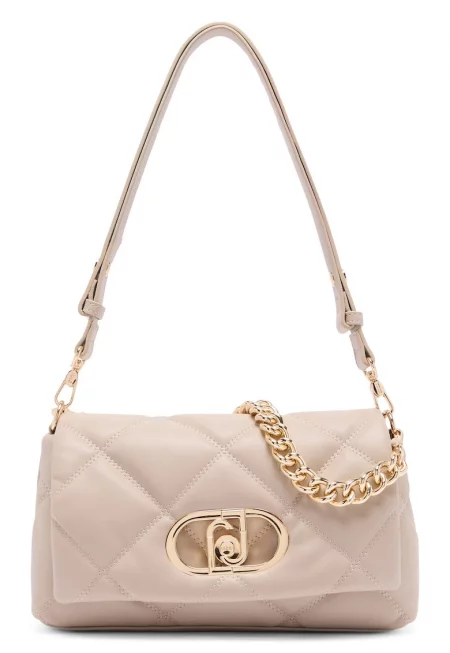 Капитонирана чанта за рамо Lapuffy - Бежов