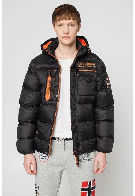 Капитонирано зимно яке Citernier с качулка - Черен