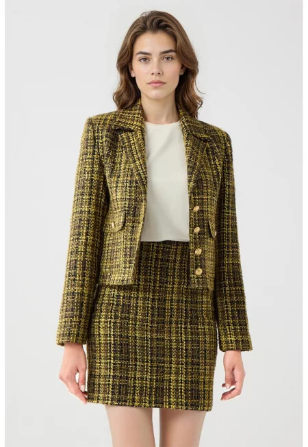 Карирана пола от туид