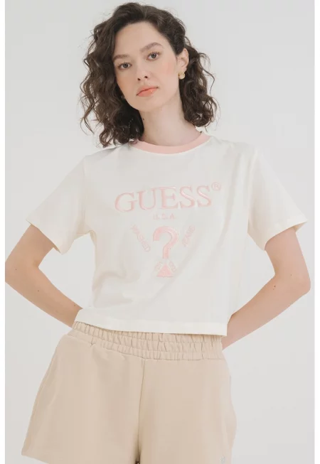 Къса фитнес тениска с лого