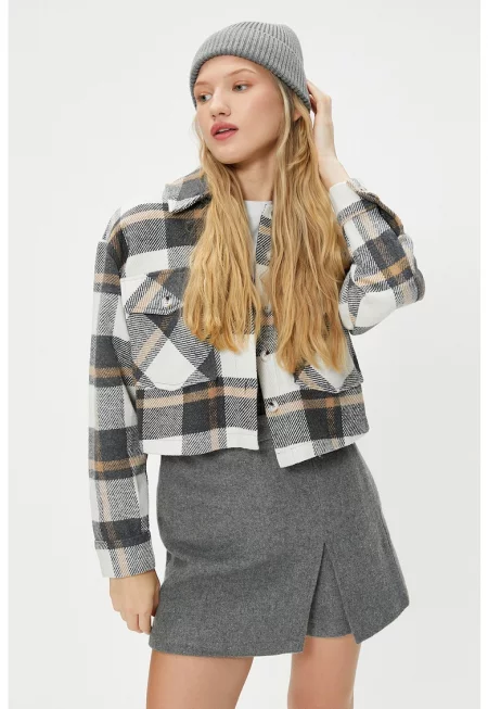 Късо карирано яке тип риза