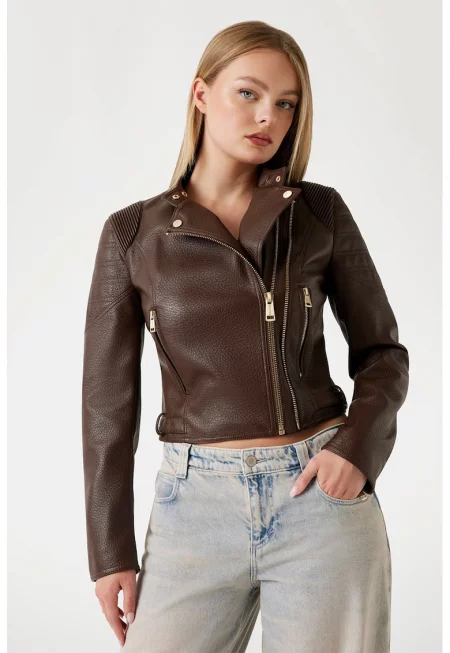 Късо яке от еко кожа