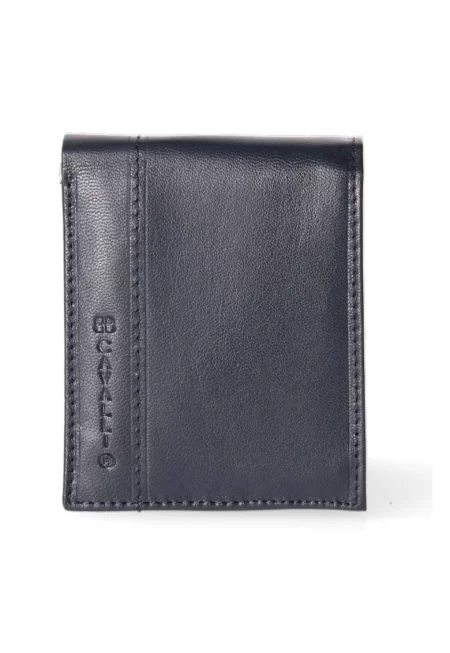 Кожен портфейл с двойно прегъване - Син