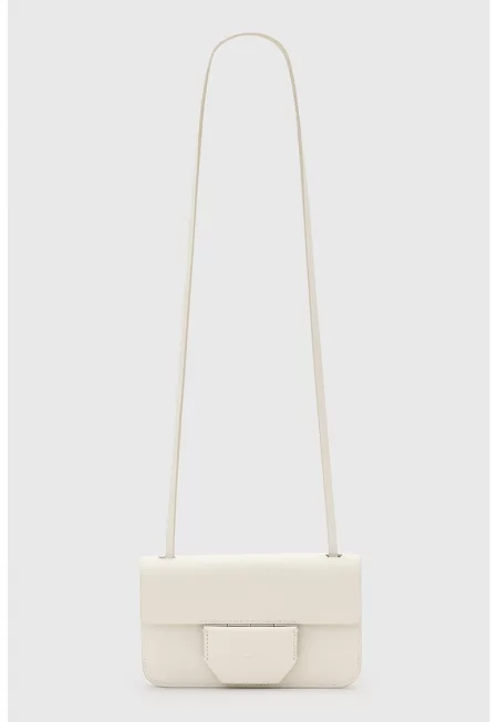 Кожена чанта през рамо Ann - Бял