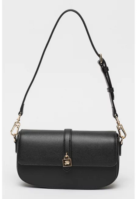 Кожена чанта през рамо Autograph - Черен